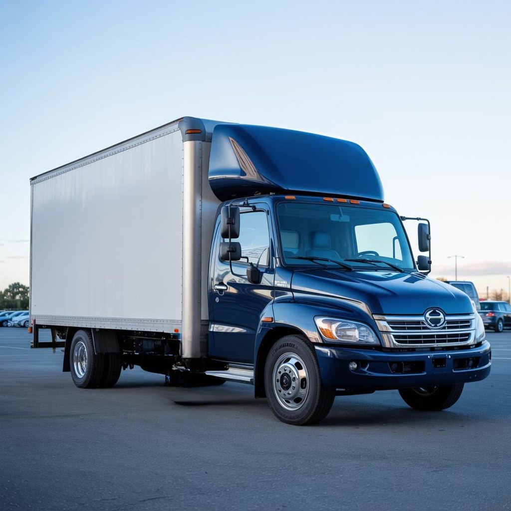 Box Truck sitting in parking lot at Downtown Garage & Auto Body Box-Truck-sitting-in-parking-lot-at-Downtown-Garage-Auto-Body
